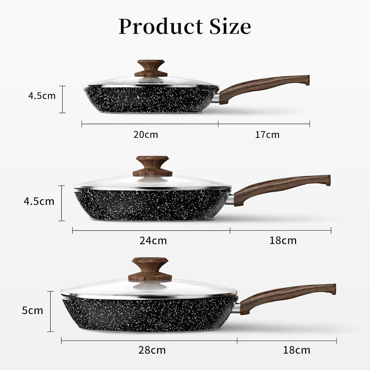 Innerwell Antihaft Bratpfanne 28 cm Induktion Schwarz