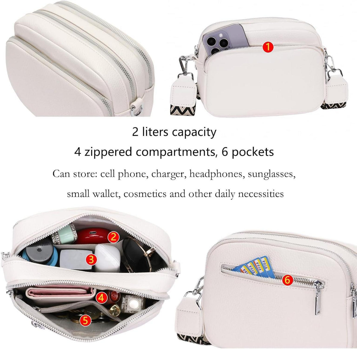 Kleine Umhängetasche Veganes Leder Crossbody