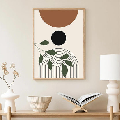Abstraktes Poster Set 3er-Set Grün Wanddeko Wohnzimmer Schlafzimmer