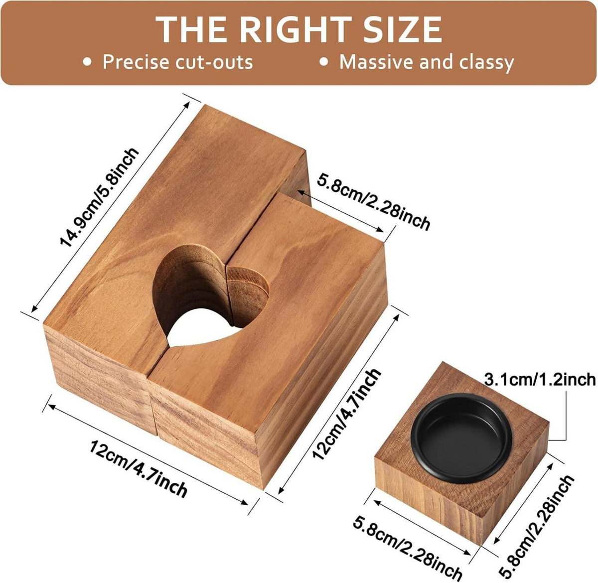 Herz Teelichthalter Holz Set 3 Kerzen Deko Mama Oma Geschenk