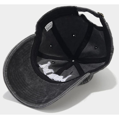 Vintage Baseball Cap Washed Cotton Verstellbare Kappe Mama Schwarz