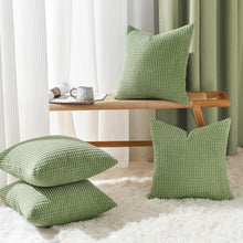 Kissenbezug 45x45 Grün Set 4er Cord Kordsamt Sofa