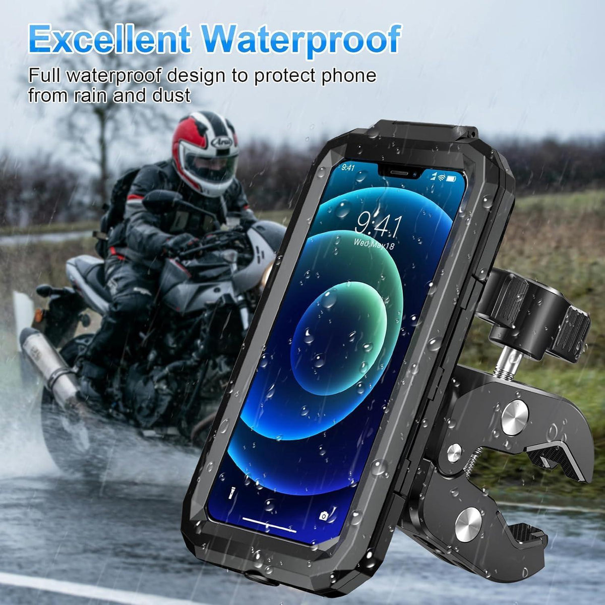 Motorrad Handyhalterung Wasserdicht 360° Drehbar Universal