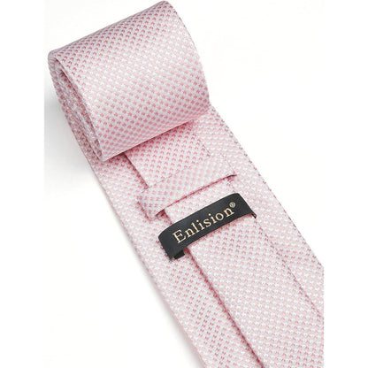 Herren Krawatte & Einstecktuch Set, Rosa, Formell