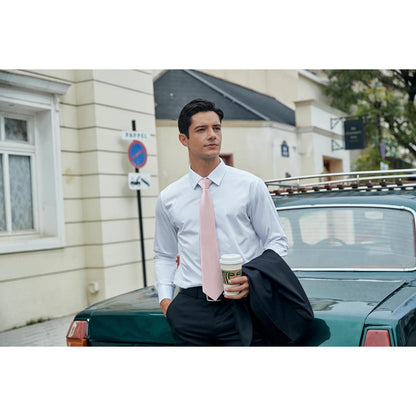 Herren Krawatte & Einstecktuch Set, Rosa, Formell