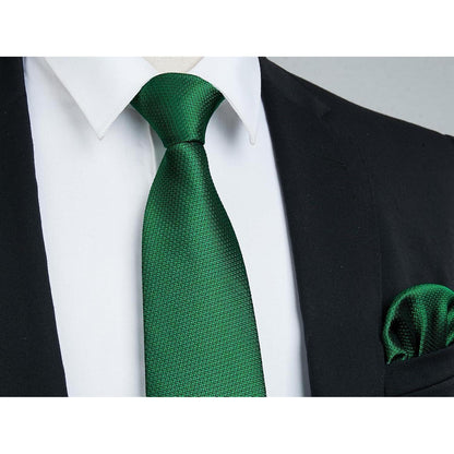 Herren Krawatte & Einstecktuch Set Grün Formell