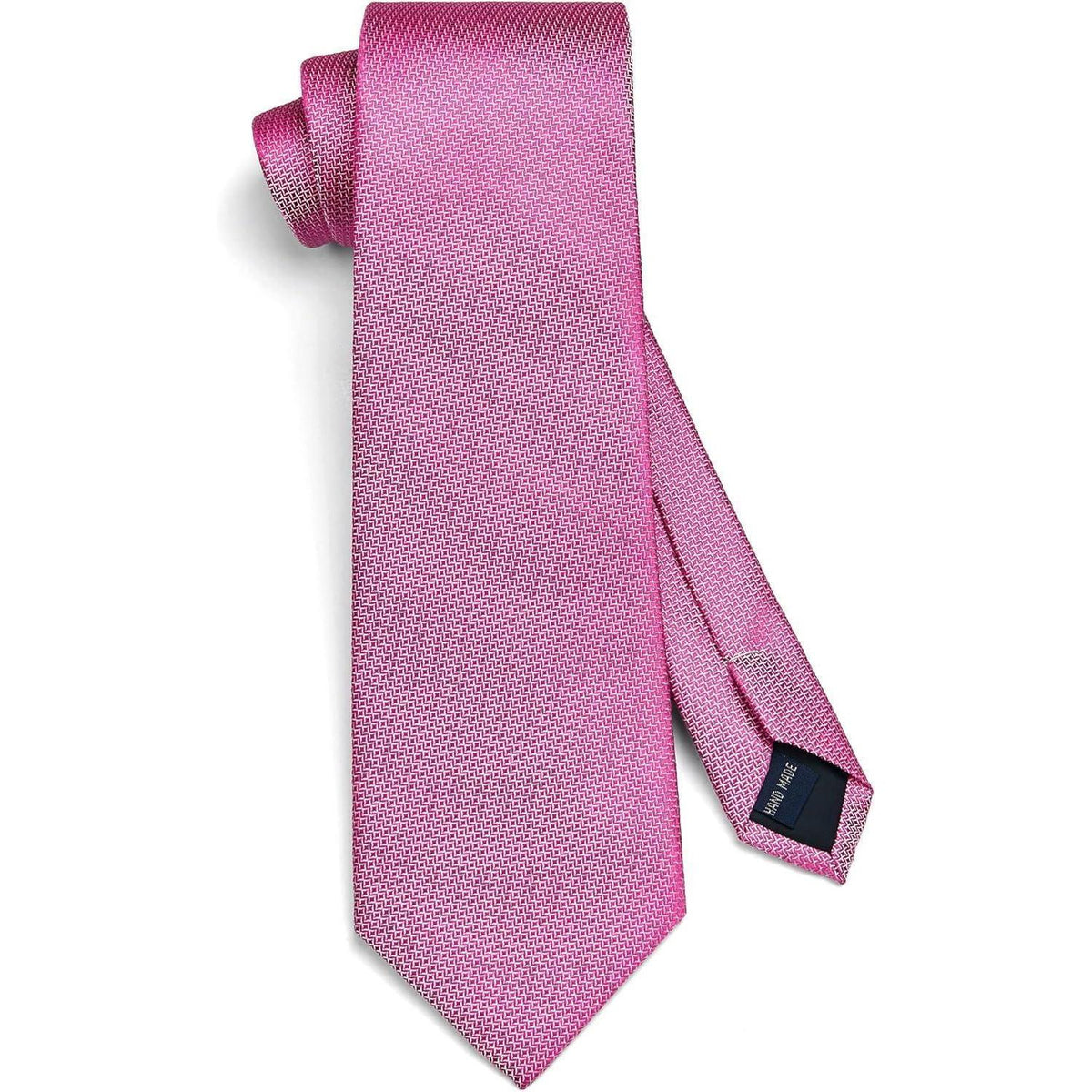 Herren Krawatte & Einstecktuch Set Fuchsia Rosa Formell
