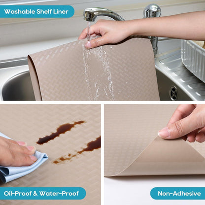 Schubladenmatte Beige EVA 44x200cm Wasserdicht & Rutschfest