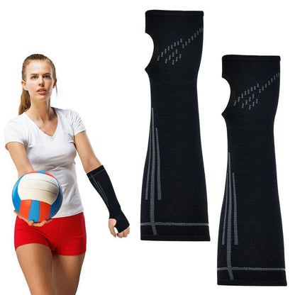 Volleyball Armschoner mit Silikonstreifen – Schwarz