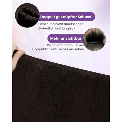 Echthaar Tressen Zum Einnähen Dunkelbraun 50g, 50cm