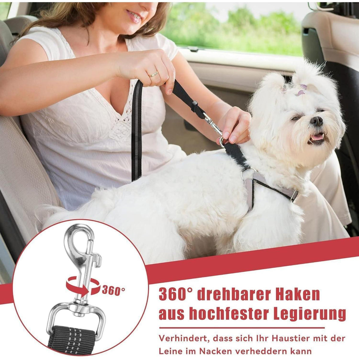 Verstellbarer Hunde Sicherheitsgurt Auto Kopfstütze für kleine Hunde
