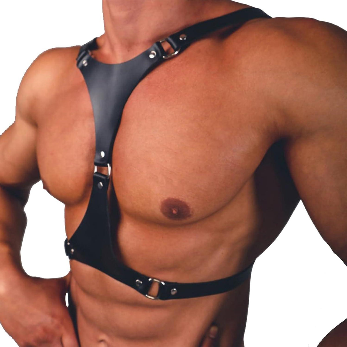 Herren Leder Brust Harness Punk Gothic Fetish Cosplay Party