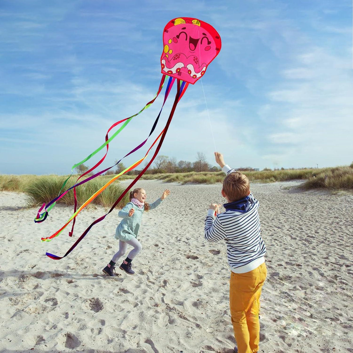 Cartoon Octopus Kite 3 Pack for Kids and Adults, Easy to Fly, Outdoor