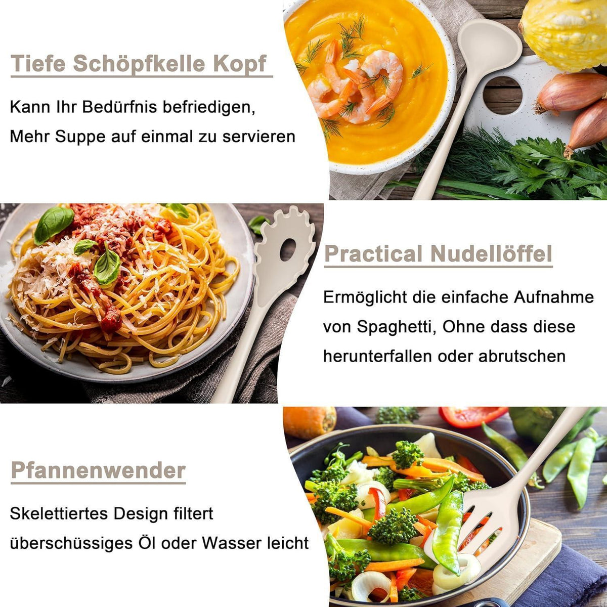 25-tlg. Silikon Küchenhelfer Set mit Haken & Behälter