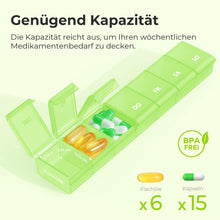 AUVON Tablettenbox 7 Tage Pillendose verbessertes offenes