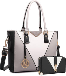 Damen Handtasche V-förmiges Design Kunstleder Grau
