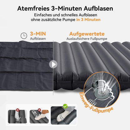 Ultraleichte Camping Isomatte für 2 Personen, Aufblasbare Luftmatratze