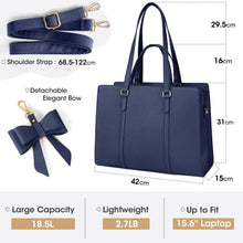 Damen Handtasche Shopper groß Schwarz Laptoptasche 15.6 Zoll