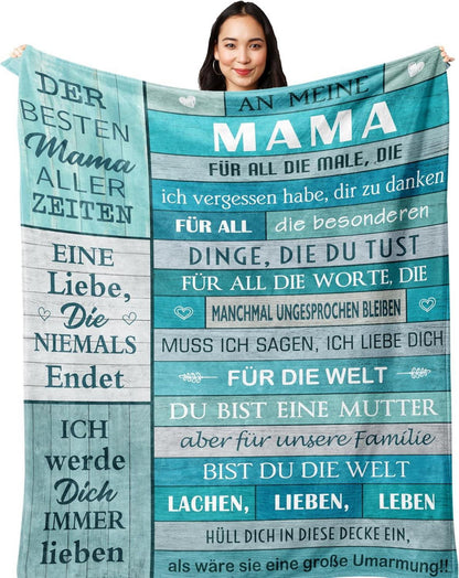 Flauschige Mama Geschenk Decke 150x130cm Muttertagsgeschenk