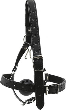 Bondage Kopfgeschirr mit Silikon Ball & Nasenhaken BDSM Set