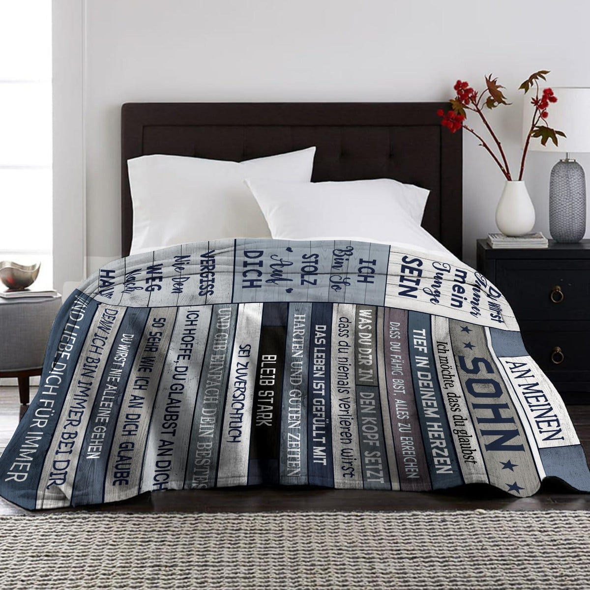 Sohn Geschenk Mama Mutmacher Decke 150x130CM Geburtstag Junge