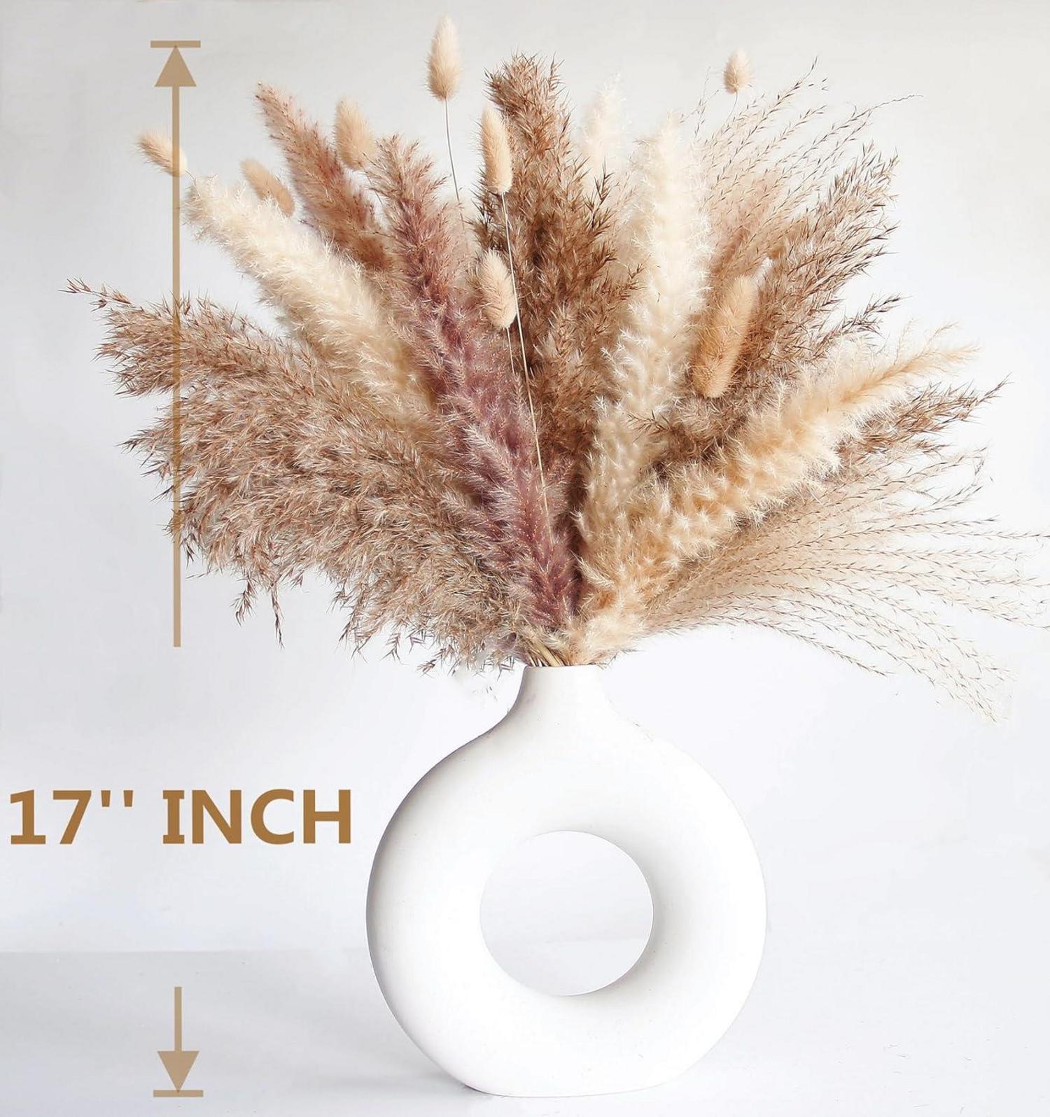 Getrocknete Pampasgras-Deko, 128-teiliges Set für Hochzeit und Boho-Blumen