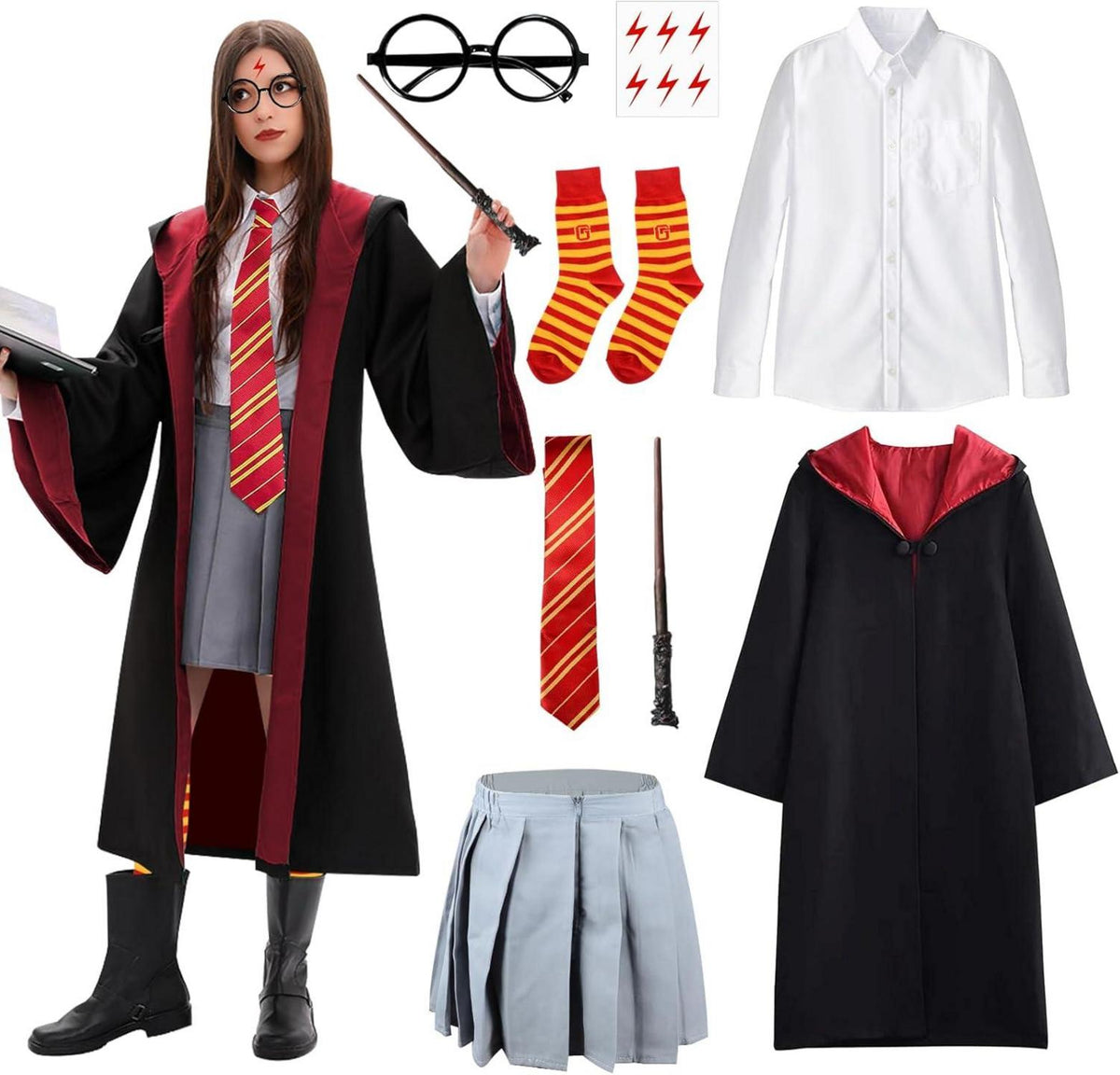 Zauberer Cosplay Kostüm Erwachsene Harry Halloween Karneval Party