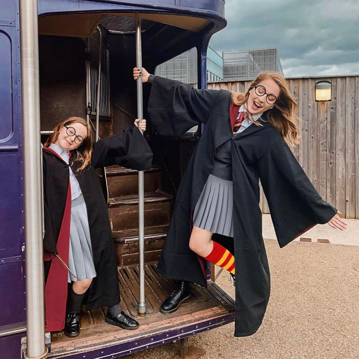Zauberer Cosplay Kostüm Erwachsene 8-teilig Harry Damen XL