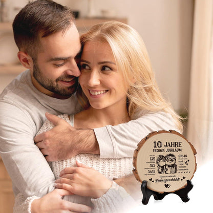 10. Hochzeitstag Geschenk Holzplakette - Rosenhochzeit