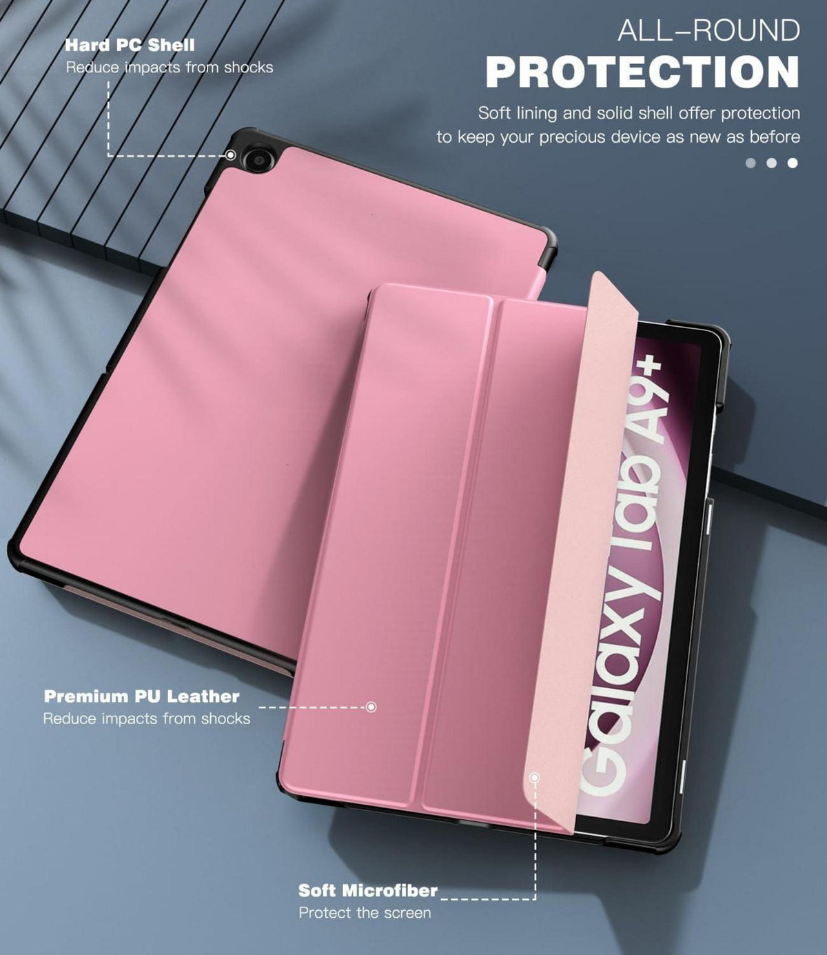 TiMOVO Samsung Galaxy Tab A9 Plus 11 Zoll 2023 Hülle Fondant Rosa