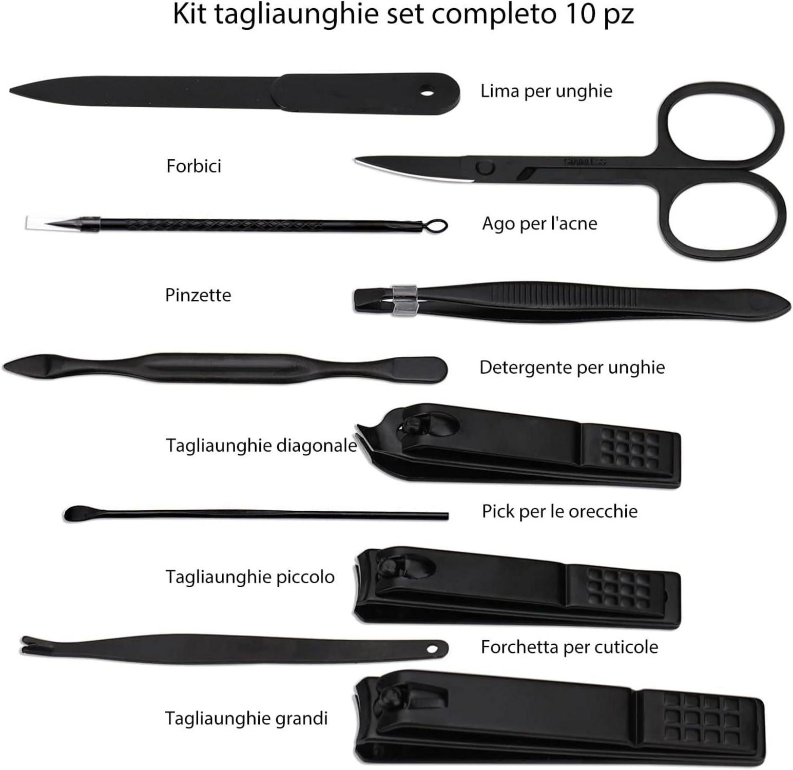 Professionelles Maniküre-Nagelknipser-Set 10-in-1 Edelstahl Blau