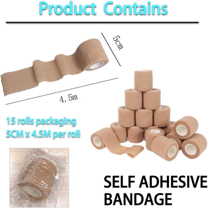 8 Rollen Selbstklebender Verband 5cm x 4,5m Hautfarbe