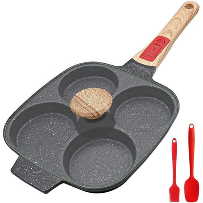 Spiegeleipfanne 21 cm mit 4 Mulden, abnehmbarer Griff, Induktion