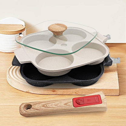 Spiegeleipfanne 21 cm mit 4 Mulden, abnehmbarer Griff, Induktion