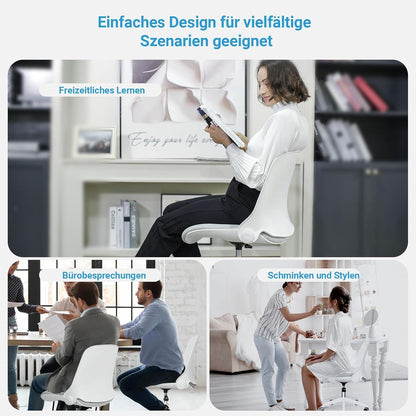 BASETBL Bürostuhl klappbarer Rückenlehne Schreibtischstuhl Ergonomisch Grau