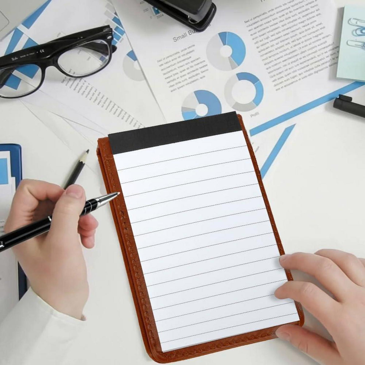 A7 Notizbuch mit Stift & Hülle – Klein & Praktisch in Lederoptik