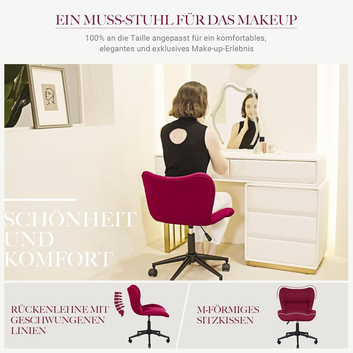 Drehstuhl Bürostuhl Stoff höhenverstellbar Schreibtischstuhl ohne
