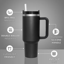 Thermobecher 1180ml mit Strohhalm und Deckel, Edelstahl