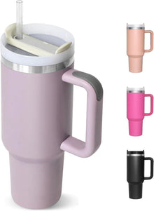 Thermobecher 1180ML Edelstahl Isolierbecher mit Deckel und Strohhalm