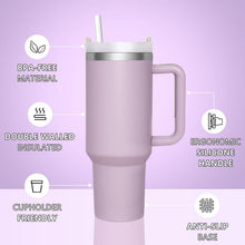 HNCY Thermobecher 1180ML mit Strohhalm und Deckel, Edelstahl