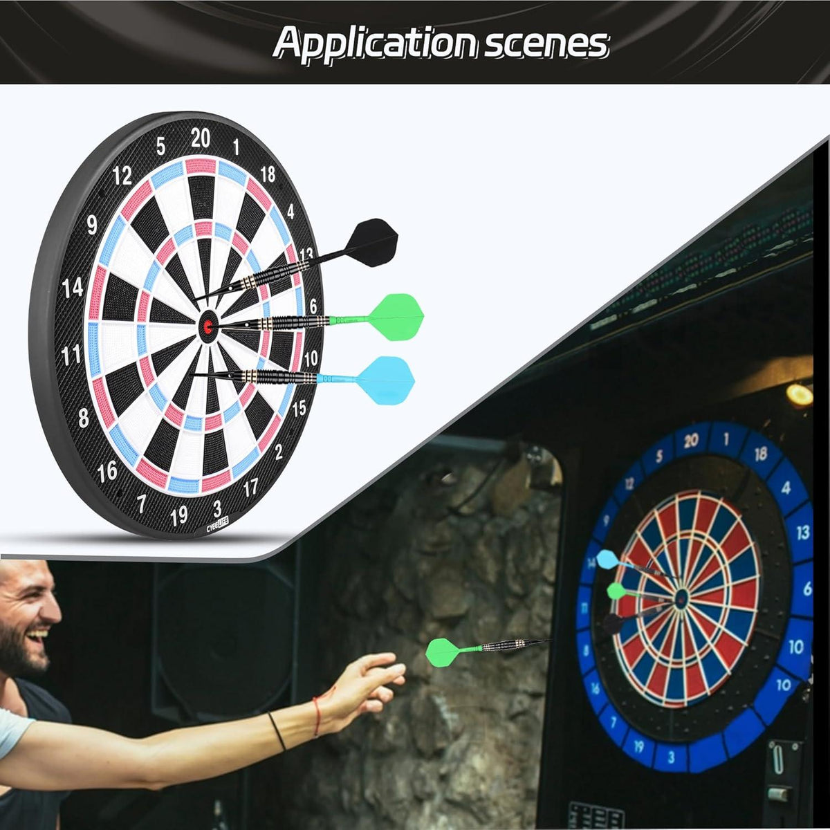 Integrierte Dart Flights und Schaft, Präzisions-Set 2-in-1, 9er Pack