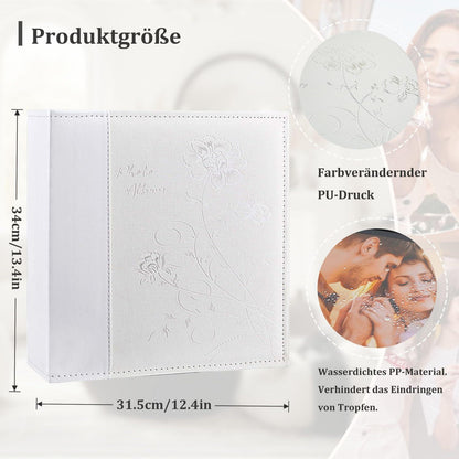 Fotoalbum 1000 Fotos 10x15cm Weiß in Lederoptik
