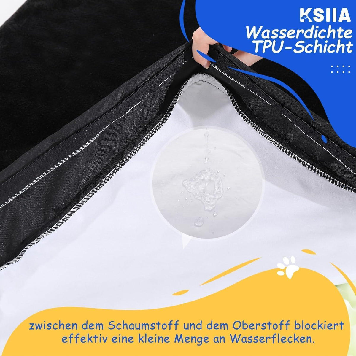Orthopädisches Hundebett XXL, waschbar, mit abnehmbarem Bezug