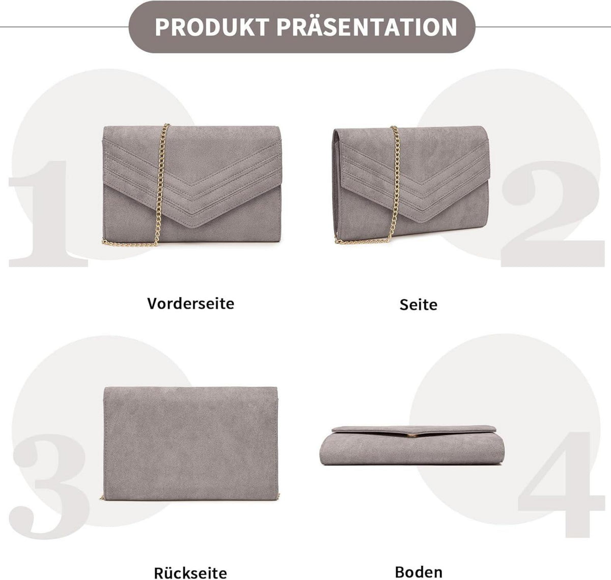 Elegante Damen Umschlag Clutch mit Magnetverschluss