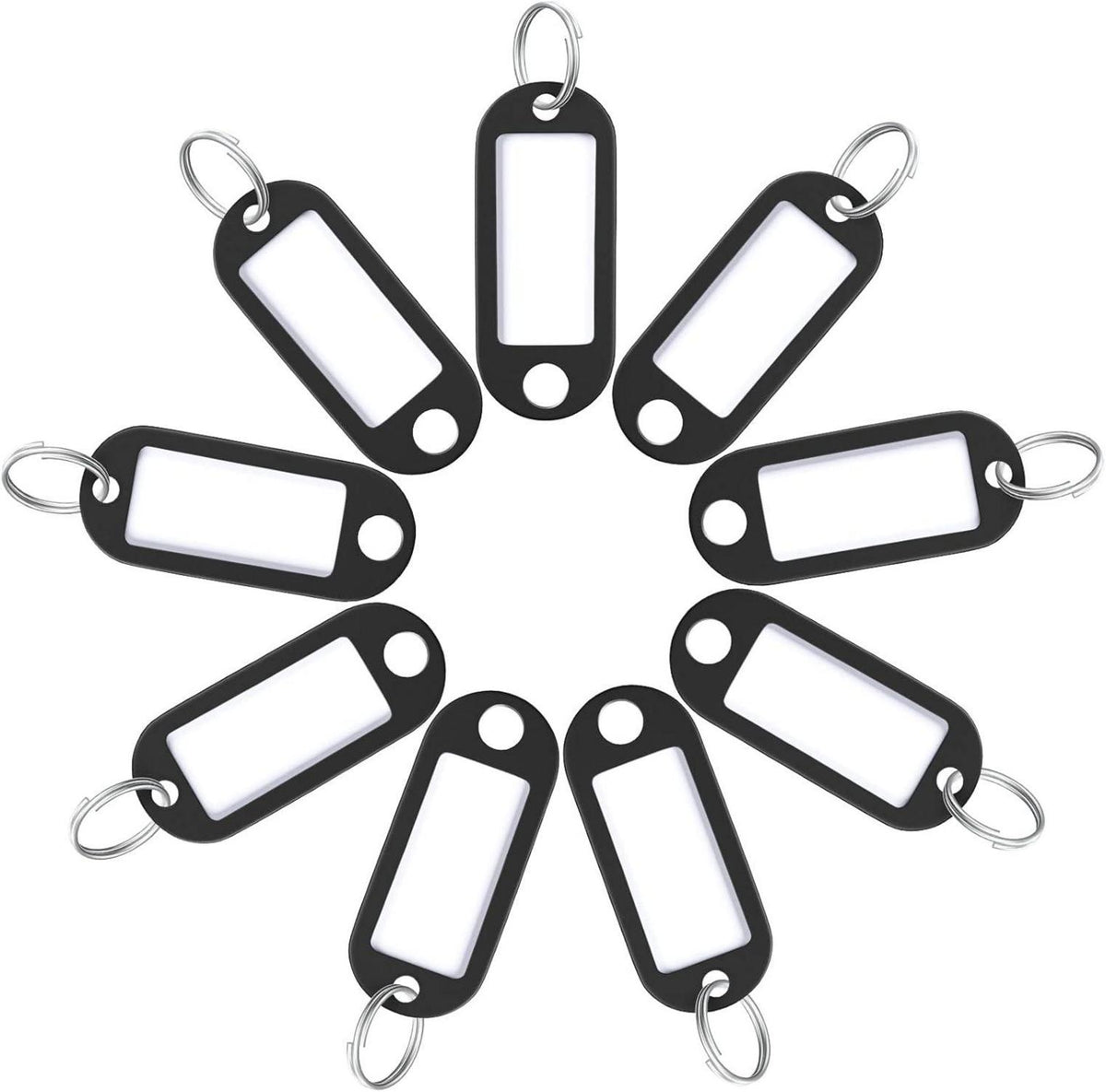20er Pack Schlüsselanhänger Weichplastik Schwarz 5 cm