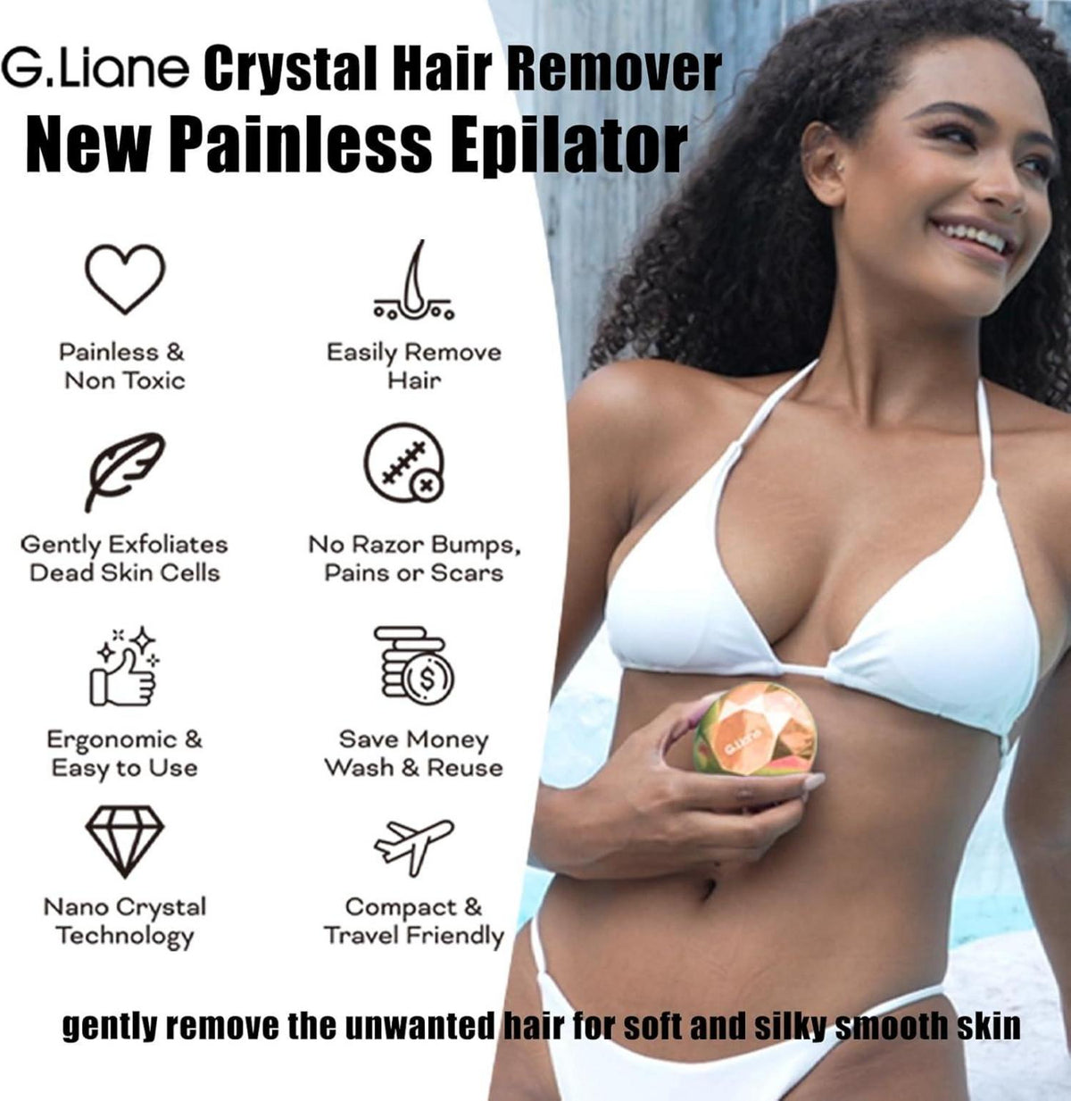 G.Liane Crystal Haarentferner Epilierer Peeling ohne Wachs