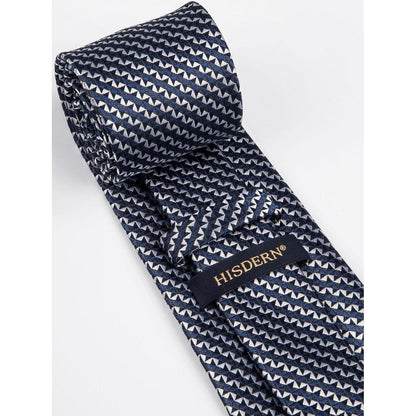 Krawatten-Set mit Einstecktuch für Herren, Dunkelblau