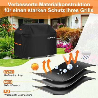 Wetterfeste Grillabdeckung 145x60x120 cm aus 600D Oxford-Stoff