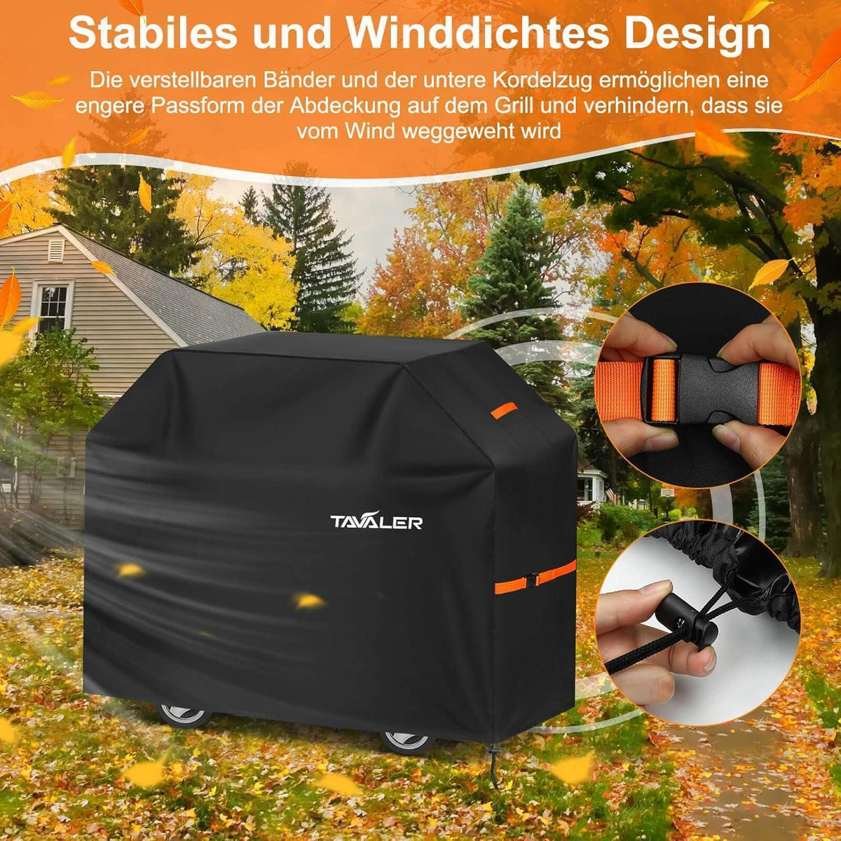 Wetterfeste Grillabdeckung 145x60x120 cm aus 600D Oxford-Stoff