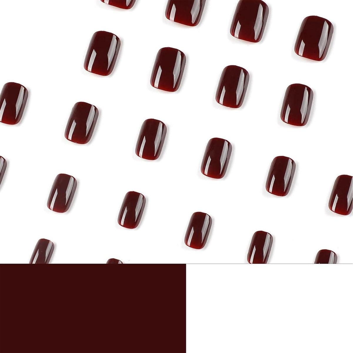 24er Set Kurze Glänzend Rote Press On Nails - Full Cover Künstliche Nägel